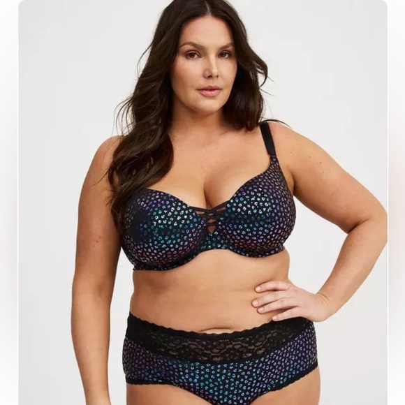 torrid Other - 🆕 Torrid Iridescent Leopard Black Demi Push Up Bra Sz 48D NWT
